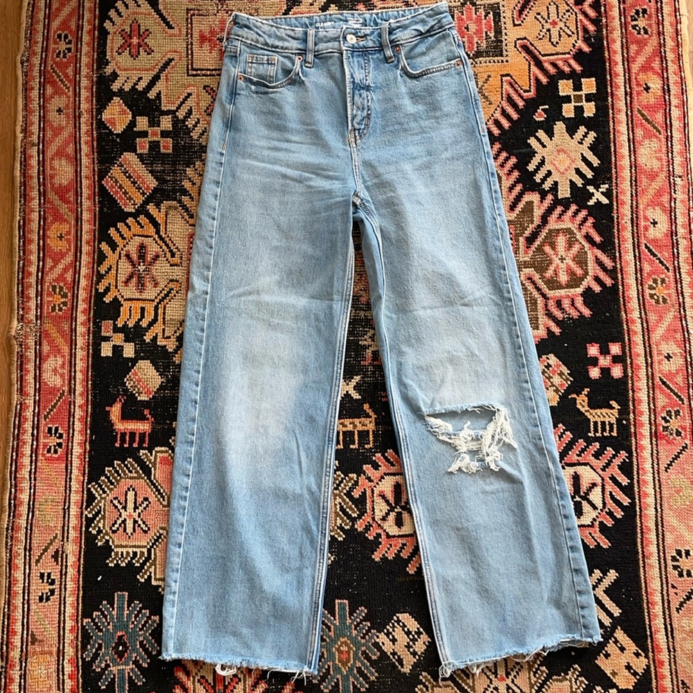 Wide Leg Extra High Rise Jeans Denim Old Navy 2 Classic Style